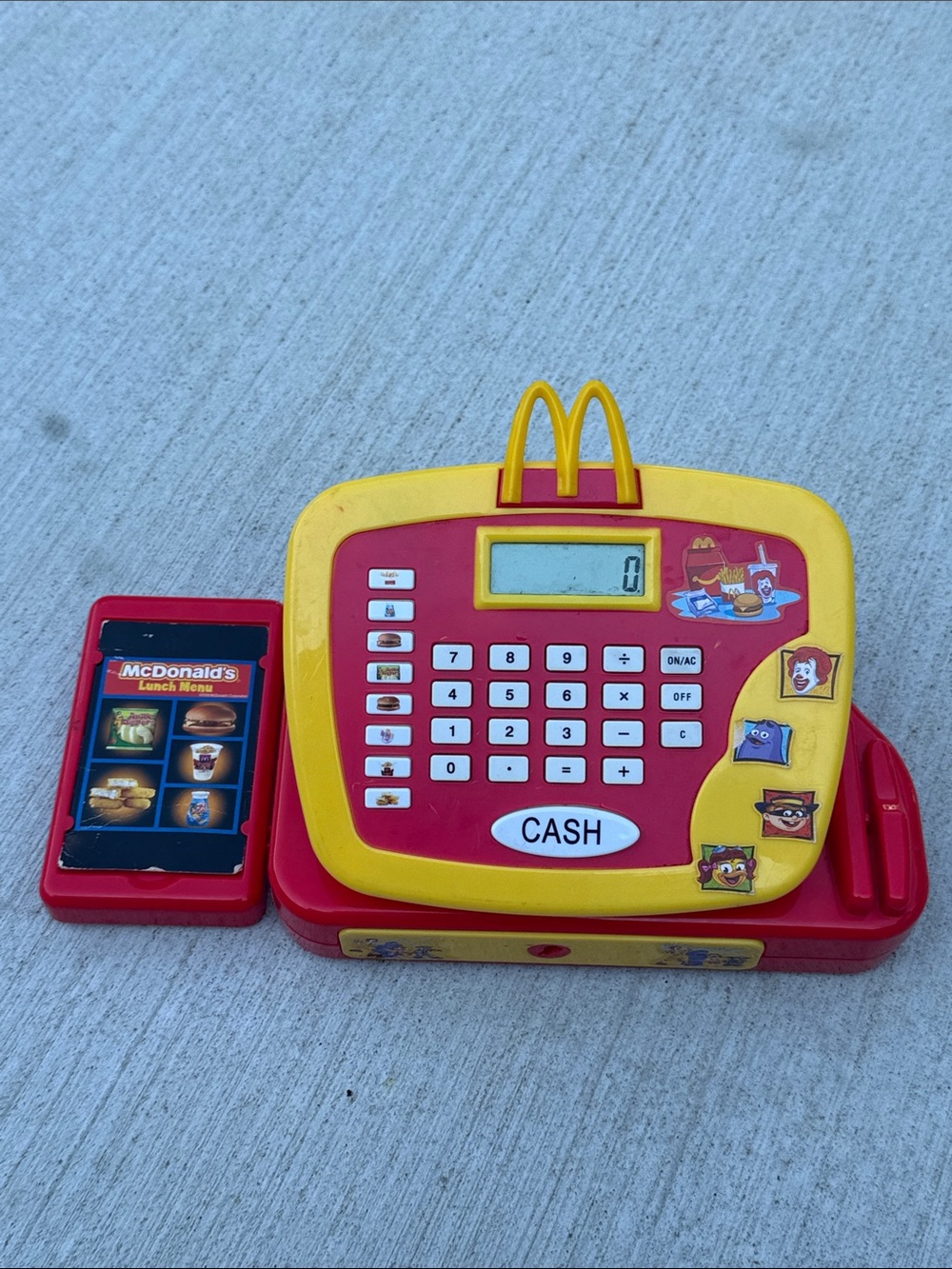 Vintage McDonalds Cash Register 2004 Pretend Play Toy Works W/Sounds Menu Items